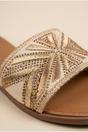 Gold Octavia Geometric Woven Strap Sliders, Image 2 of 4