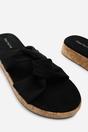 Black Bowite Knotted Open Toe Low Wedge Sandal, Image 5 of 6