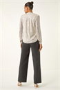 Silver Embellished Sequin Stretch Blouse, Image 3 of 5