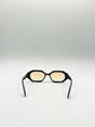 Black Oval Geomentric Sunglasses in Black Orange, Image 6 of 6