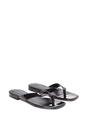 Black XY LONDON Black 'Rio' Thong Strap Slip On Flip Flop Square Toe Slide, Image 3 of 5