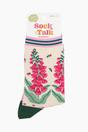 Cream Floral Bamboo Socks - Cream, Foxgloves, Image 4 of 4