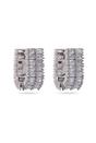 Silver Shimmering Rectangular Hoops, Image 1 of 4