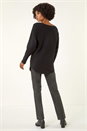 Black Sequin Bow Knit Jumper, Image 3 of 5