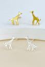 Gold Mia Gioielli Gold Sterling Silver Giraffe Dainty Stud Earrings, Image 1 of 3