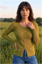 Olive Pearl Ribbed Knit Jumper, Image 1 of 4