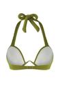 Khaki WOVCOR Khaki Textured V-Wire Balconette Bikini Top, Image 3 of 4