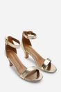 Gold 'Madrid' Mid Block Heel With Ankle Strap, Image 4 of 6