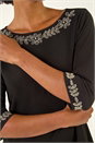 Black Embellished Stretch Tunic Top, Image 5 of 5