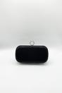 Black Rhinestone Ring Clasp Clutch Bag, Image 5 of 5