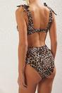 Multi Leopard Print Off-Shoulder Bikini Top, Image 5 of 5