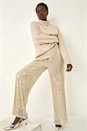 Silver Sequin Wide Leg Trousers, Image 3 of 7