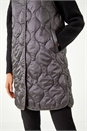 Ash Grey Quilted Collarless Buttoned Gilet, Image 5 of 5