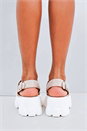 Natural  Quilted Chunky Rigid Sandals, Image 4 of 4