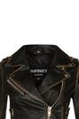 Black Womens Brando Leather Biker Jacket-Bari, Image 4 of 4
