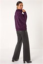 Plum Cowl Neck Chenille Knit Jumper, Image 3 of 5