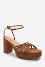 Brown 'Delphine' Wide Fit Platform Heels, Image 3 of 6