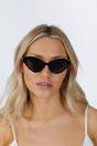 Black Cat-Eye Sunglasses in Black, Image 2 of 6