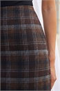 Chocolate Brushed Check Pencil Skirt, Image 4 of 4