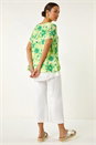 Green Floral Layered Tunic Top, Image 3 of 5