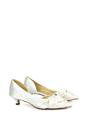 Ivory XY LONDON Ivory 'Freya' Pointed Toe Kitten Low Heel Classic Bridal Shoe Pumps, Image 3 of 6