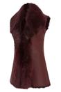 Burgundy Toscana Shearling Sheep Leather Gilet, Image 2 of 6