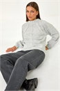 Light Grey Faux Pearl Cable Knit Jumper, Image 1 of 5