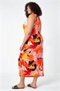 Orange Curve Tropical Stretch Jersey Maxi Dress, Image 3 of 4
