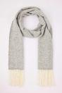 Grey Contrast Tassel Marled Boucle Oversized Winter Scarf, Image 1 of 2