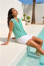Green Wave Stripe Knit Top, Image 2 of 4