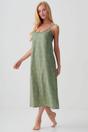 Pale Green British Boxers Pale Green "Shrub Sage" Flower Crisp Cotton Strappy Nightdress, Image 2 of 3