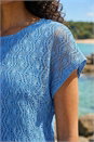 Blue Lace Overlay Stretch Top, Image 4 of 4