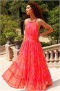Pink Paisley Print Halter Neck Maxi Dress, Image 1 of 5