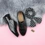 Black Flat Lace Up Oxfords Brogues, Image 4 of 6