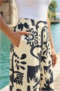 Ivory  Contrast Print Wide Leg Trouser, Image 4 of 4