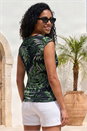 Green Palm Print Mesh Vest, Image 2 of 4