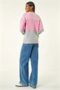 Light Pink Colour Block Knit Jumper, Image 3 of 5