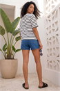 White Monaco Stripe Print Cotton Top, Image 3 of 4