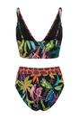 Multi WOVCOR Multi Animal Print Bikini Set with Underwired Top and Tie Side Bottom, Image 2 of 4