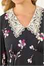 Black Dusk Lace Collar Floral Print Dress, Image 5 of 5