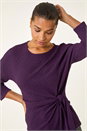 Purple Textured Asymmetric Wrap Top, Image 4 of 5