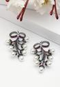 Purple Diva Bow Shaped Grapevine Drop Earrings, Image 2 of 5