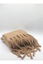 Beige Knitted Scarf With Tassels, Image 2 of 2