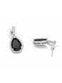 Black Halo Teardrop Sparkle Drop Earrings, Image 2 of 3