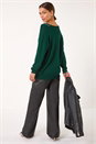 Dark Green Hotfix Trim V-Neck Knit Jumper, Image 3 of 5