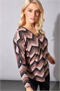 Pink Zip Detail Zig Zag Top, Image 3 of 4