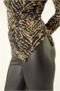 Black Dusk Abstract Asymmetric Stretch Top, Image 5 of 5