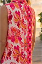 Pink Contrast Collared Longline Blouse, Image 4 of 4