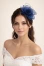 Navy Rosette Fascinator & Brooch, Image 1 of 3