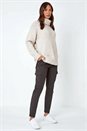 Charcoal Cotton Blend Cargo Stretch Jegging, Image 1 of 5